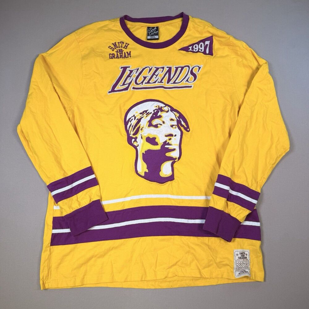 SMITH & GRAHAM 1997 Legends Tupac Hockey Style Shirt Size 3XL LA Lakers Design